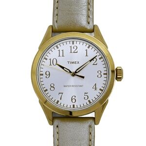 Timex Easy Reader Unisex Gold Plated White Sunburst Dial Quartz Watch